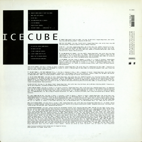 【ＬＰ】　ICE CUBE 「 BOOTLEGS & B-SIDES 」 ( PRIORITY 53921 )_画像2