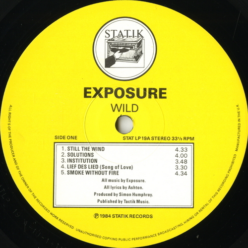 【ＬＰ】　EXPOSURE 「 WILD 」　　 ( STATIK STAT LP-19 )_画像3