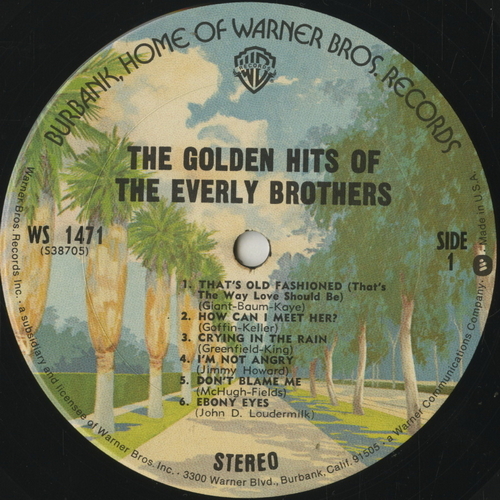 【ＬＰ】　EVERLY BROTHERS 「 THE GOLDEN HITS OF 」　　 ( WB WS-1471 )_画像3
