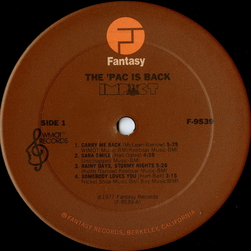 【LP】 IMPACT 「 THE PAC IS BACK 」 ( FANTASY 9539 )_画像3