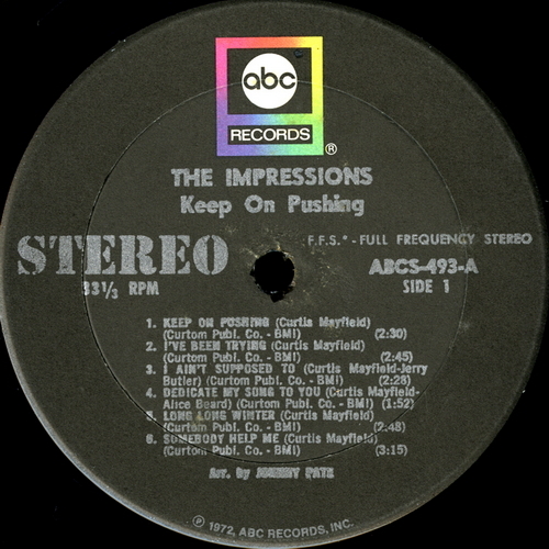 【ＬＰ】　IMPRESSIONS 「 KEEP ON PUSHING 」 ( ABC ABCS-493 )_画像3