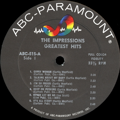 【ＬＰ】　IMPRESSIONS 「 GREATEST HITS 」 ( ABC ABC-515 )_画像3