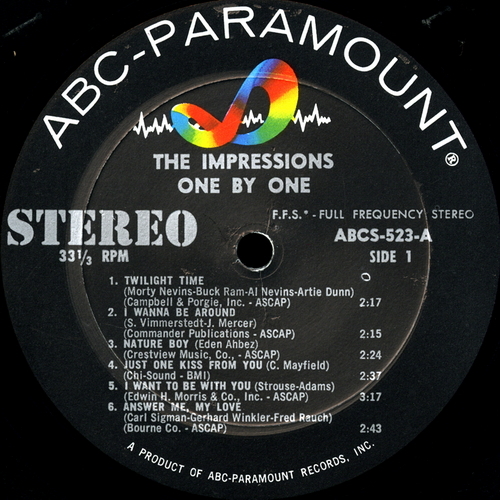 【ＬＰ】　IMPRESSIONS 「 ONE BY ONE 」 ( ABC ABCS-523 )_画像3