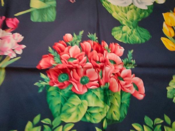 GUCCI グッチ フローラル チューリップ アネモネ ネイビー シルクスカーフ 86 x 86 cm 34インチ フラワー 花柄_画像6