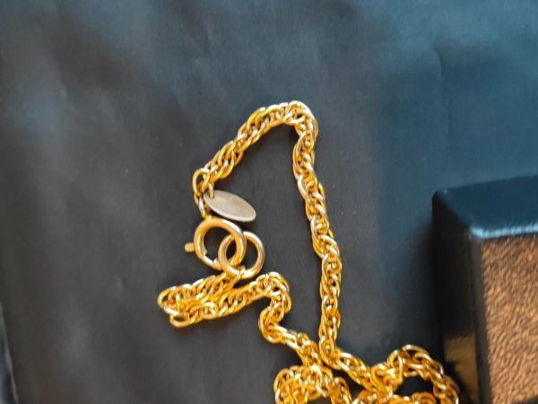 CHANEL Chanel Vintage здесь Mark колье Gold металлизированный длина 42cm круглый верх D22.1mm