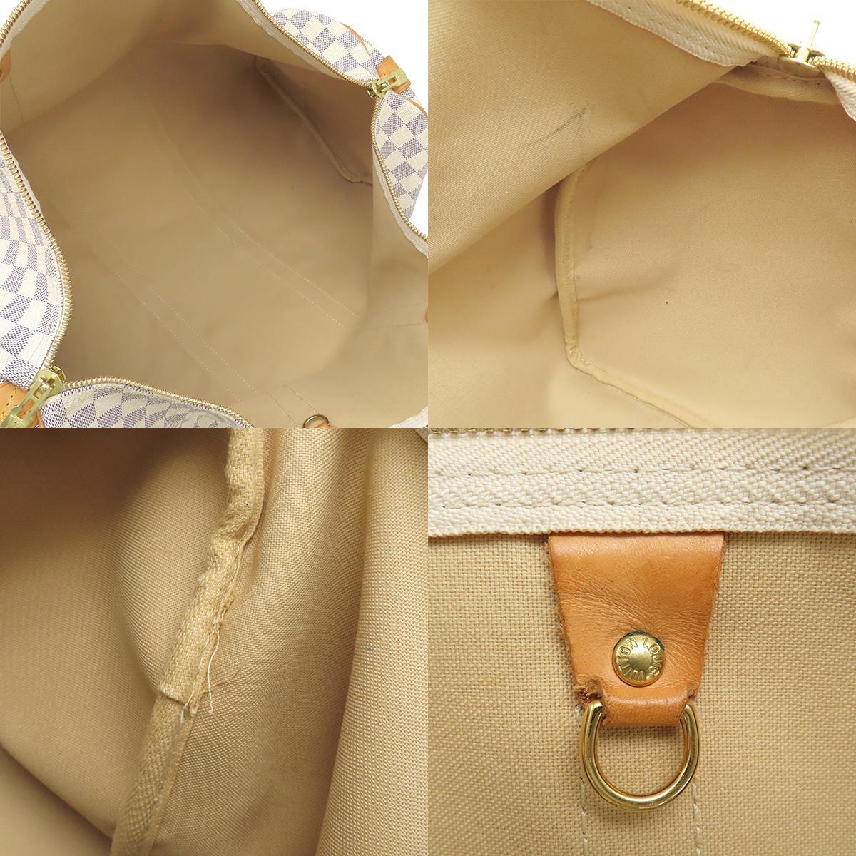  Louis Vuitton сумка "Boston bag" ключ poru50 Damier azur парусина N41430 белый серый 