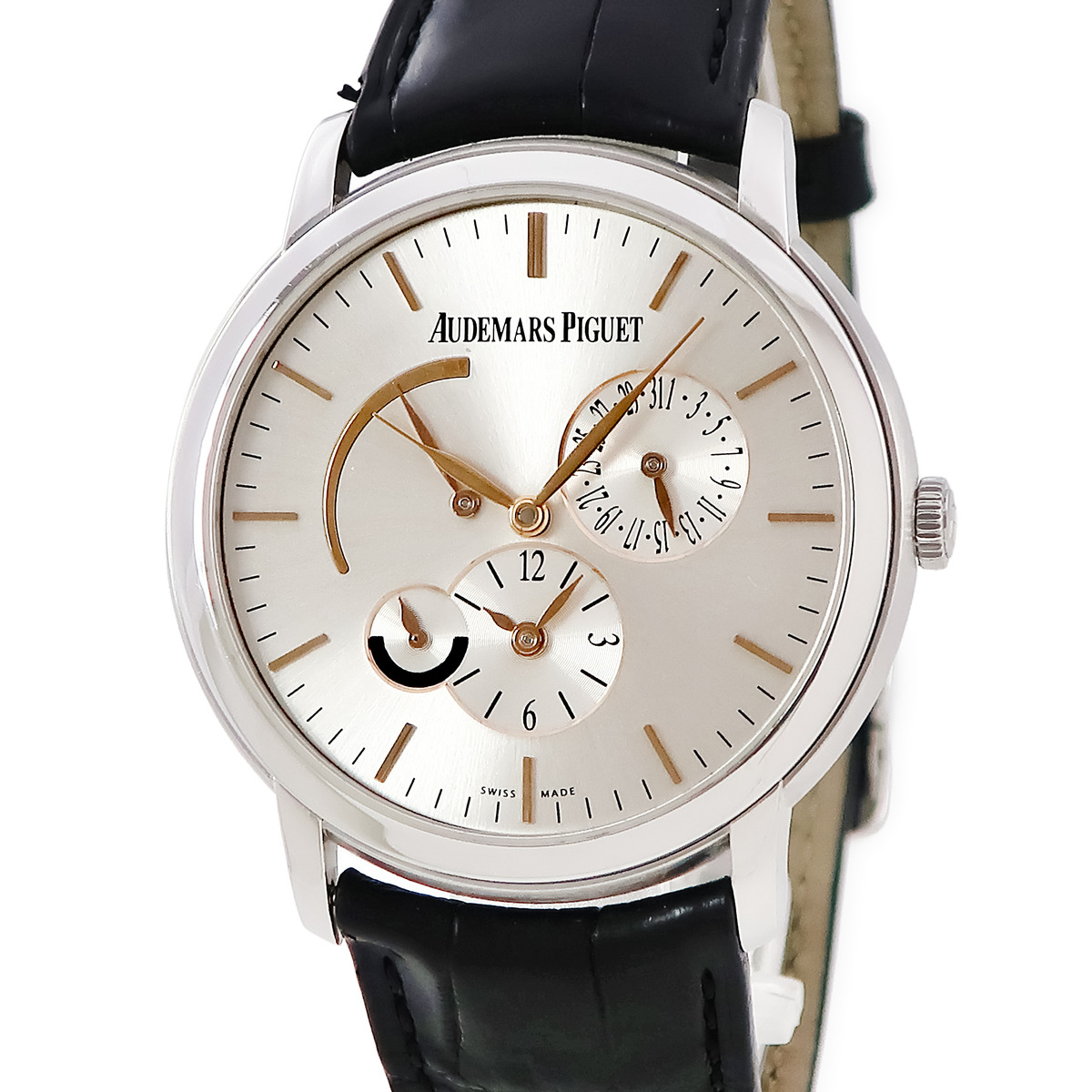 【3年保証】 オーデマピゲ ジュール オーデマ デュアルタイム 26380BC.OO.D002CR.01 OH済 K18WG無垢 シルバー 自動巻き メンズ 腕時計_画像1