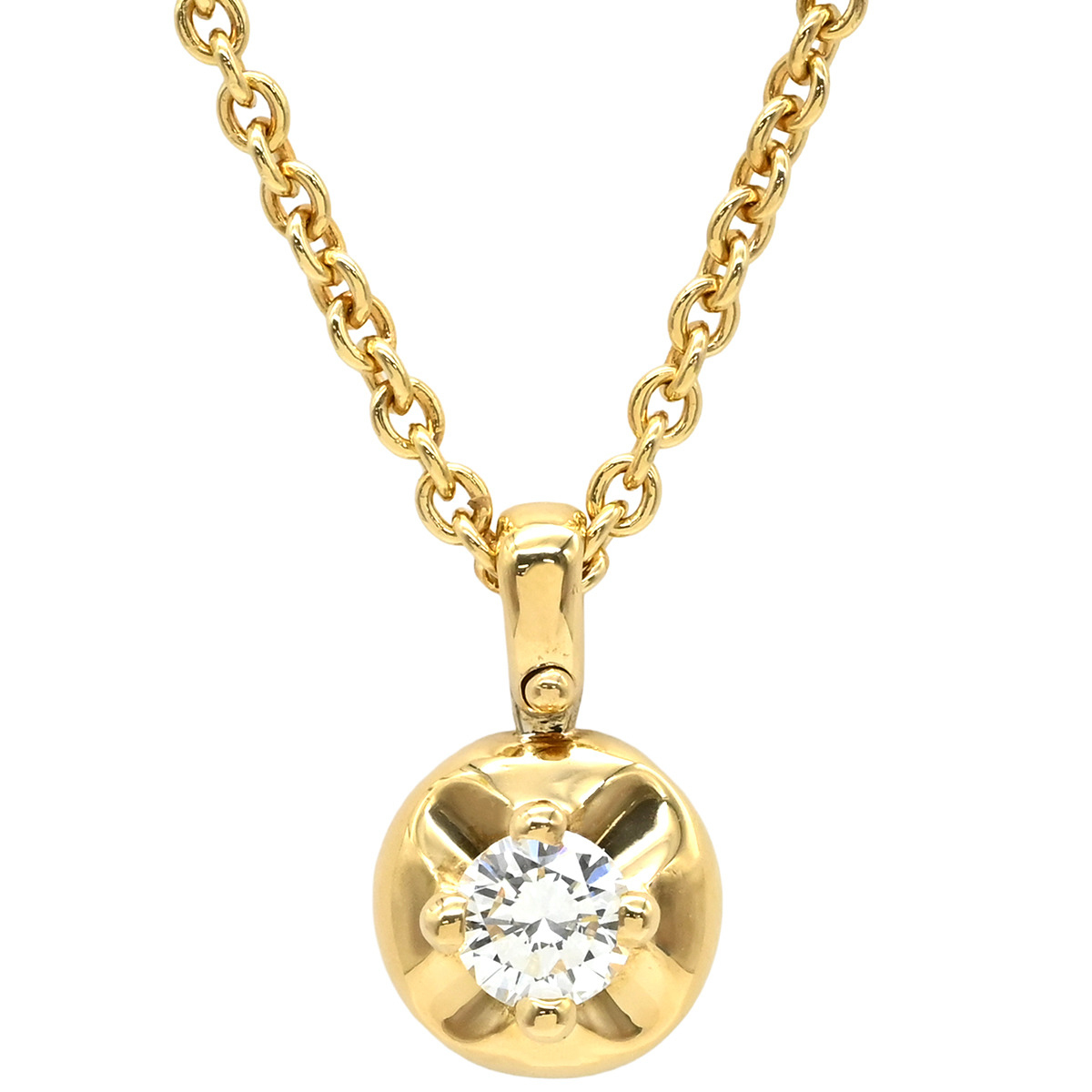  BVLGARY колье Corona колье K18YG Gold BVLGARI Au750 18K diamond 1P 1 шарик 