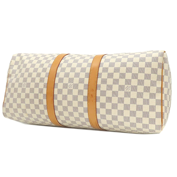  Louis Vuitton сумка "Boston bag" ключ poru50 Damier azur парусина N41430 белый серый 