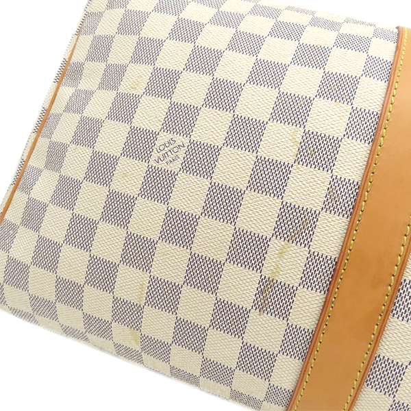  Louis Vuitton сумка "Boston bag" ключ poru50 Damier azur парусина N41430 белый серый 