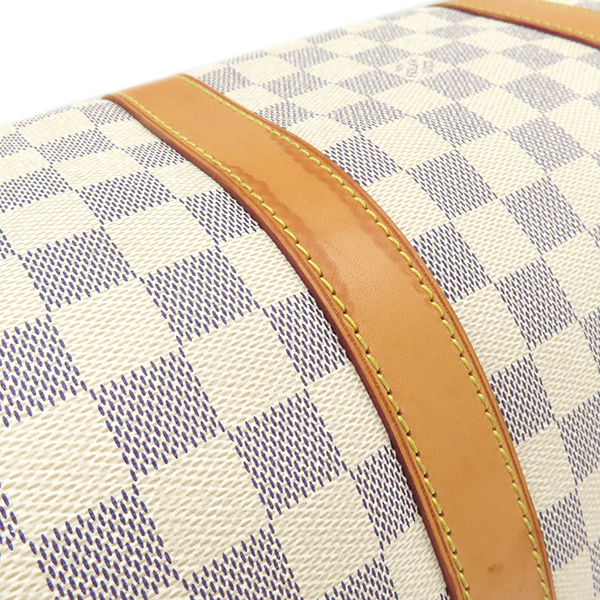  Louis Vuitton сумка "Boston bag" ключ poru50 Damier azur парусина N41430 белый серый 