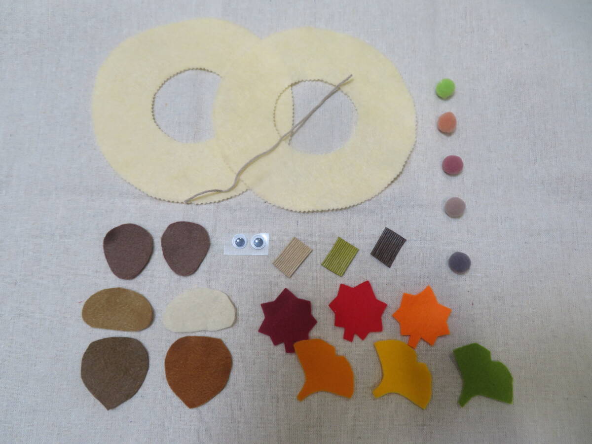 ★ハンドメイド用＊紅葉とどんぐりのリース作成キット＊5個分①★