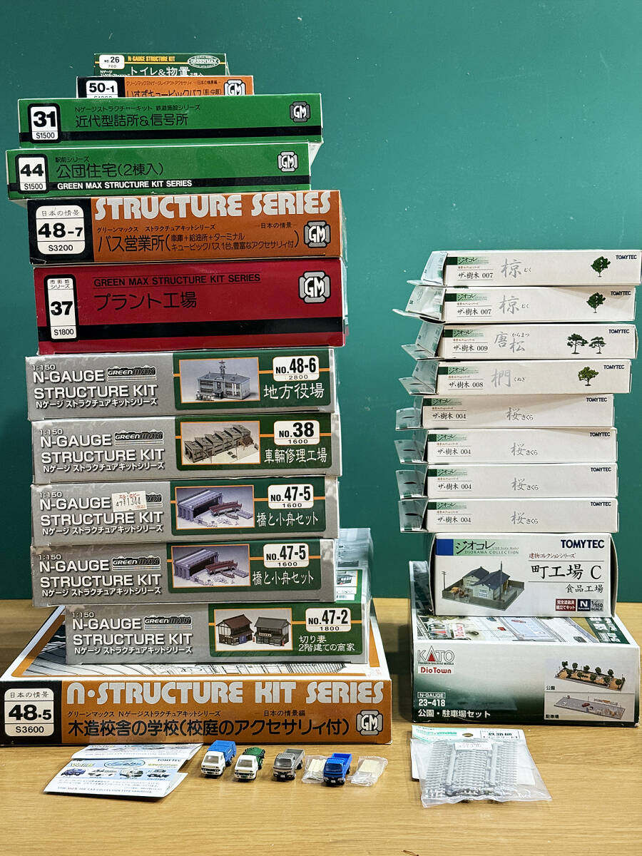 Nゲージ 鉄道模型 ジオラマ ストラクチャー 建物 大量 まとめ GREEN MAX TOMYTEC ジオコレ KATO　_画像1