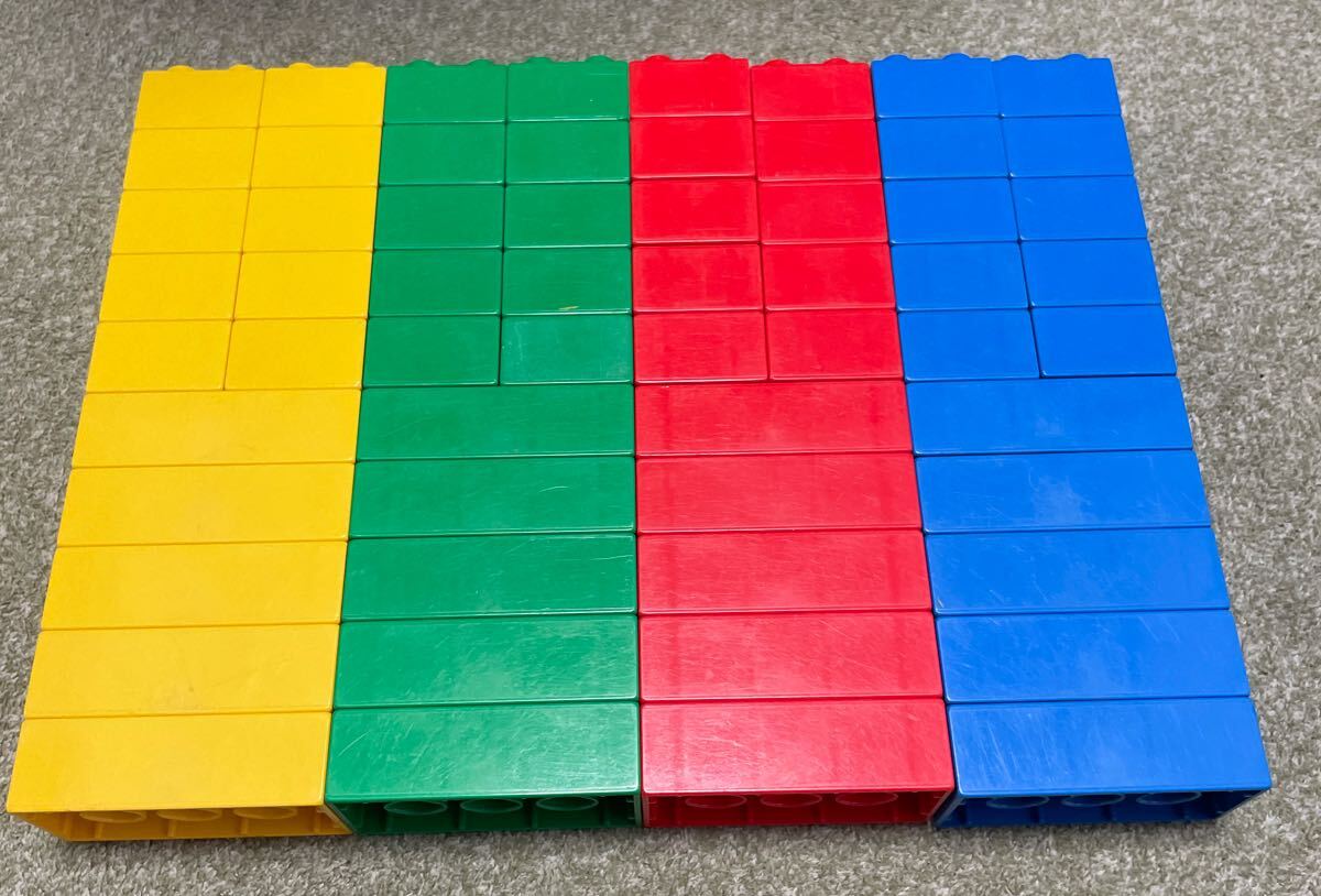 レゴ デュプロ 基本ブロック 4色 60個セット 2×2 2×4 赤 青 緑 黄色 LEGO 中古 即決 送料無料_画像2