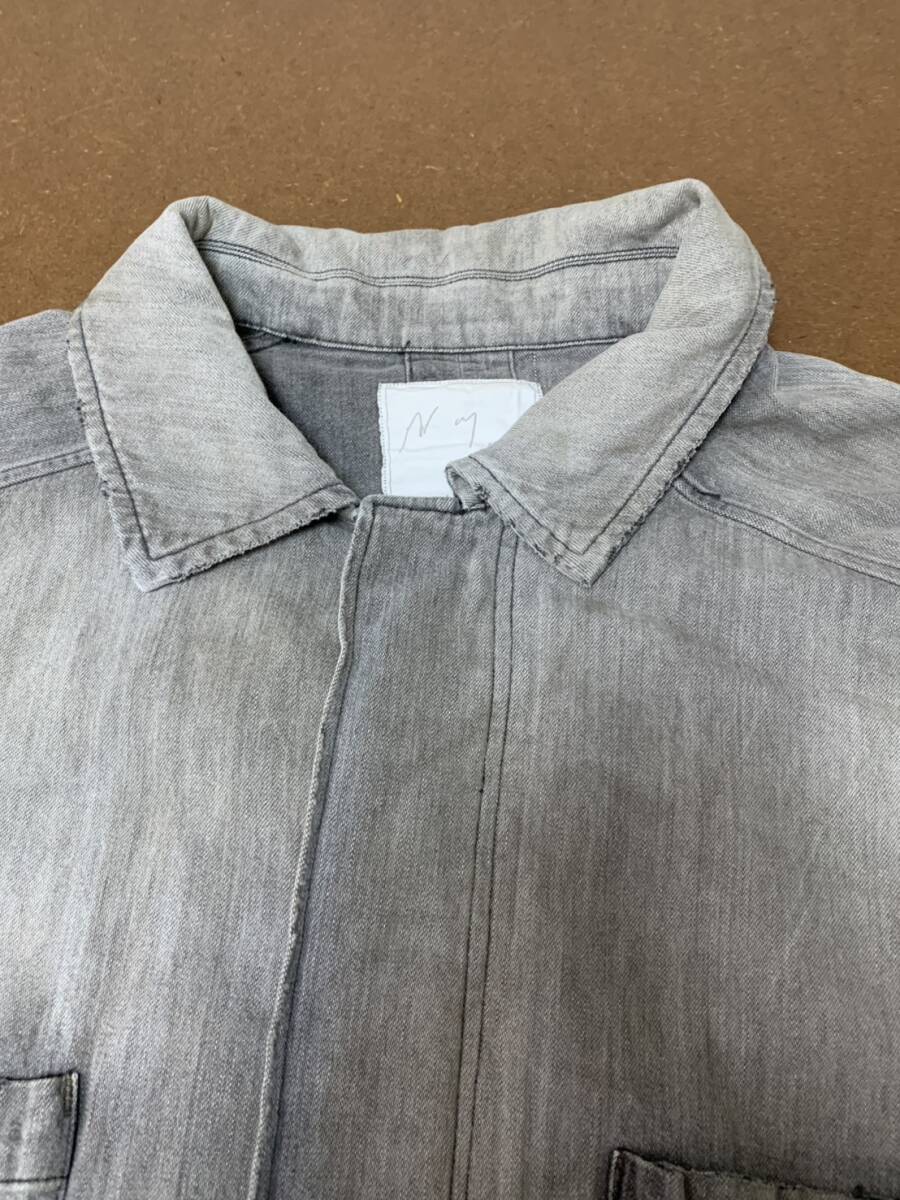 美品☆[ANCELLM] 24AW AGING DENIM SHIRT JACKET 経年加工 カバーオール デニムシャツジャケット 2 ブラック ANC-SH42-A 日本製 アンセルム_画像4