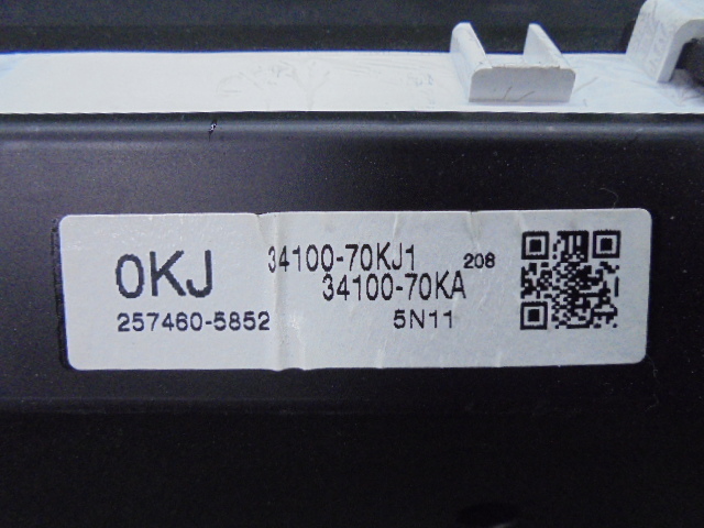 3FV3599 ACL3)) スズキ ワゴンR MH23S 2型 スティングレーX 純正 スピードメーターパネル　34100-70KJ1/34100-70KA　走行距離64910km_画像2