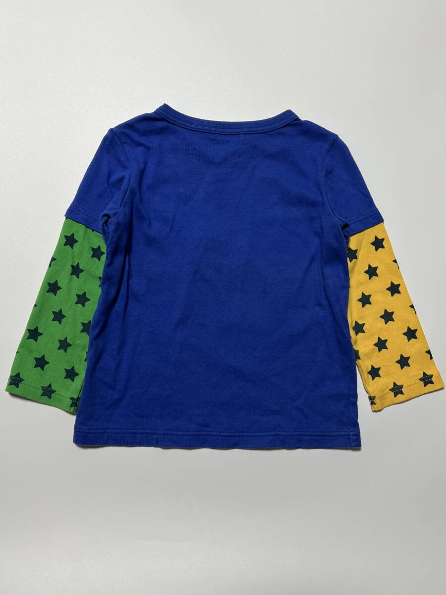 MIKI HOUSE　HOTBISCUITS　はたらくくるま青ロングTシャツ　90_画像3