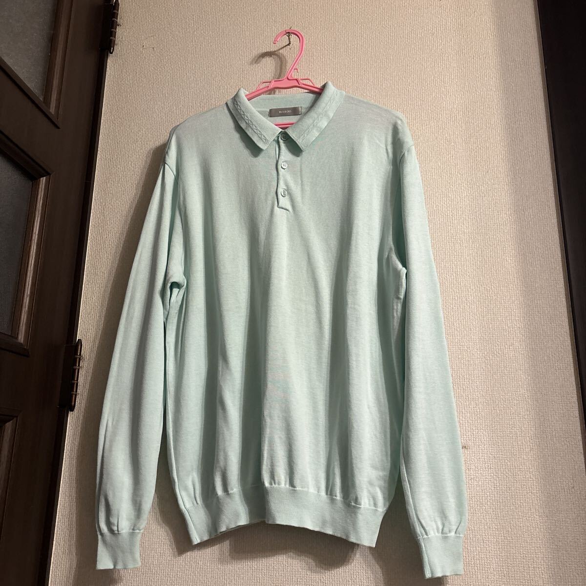 RUGLOG 日本製　ポロシャツ ニット ミントブルー　　　Lサイズ　メンズ　(新価格16,500円)_画像1