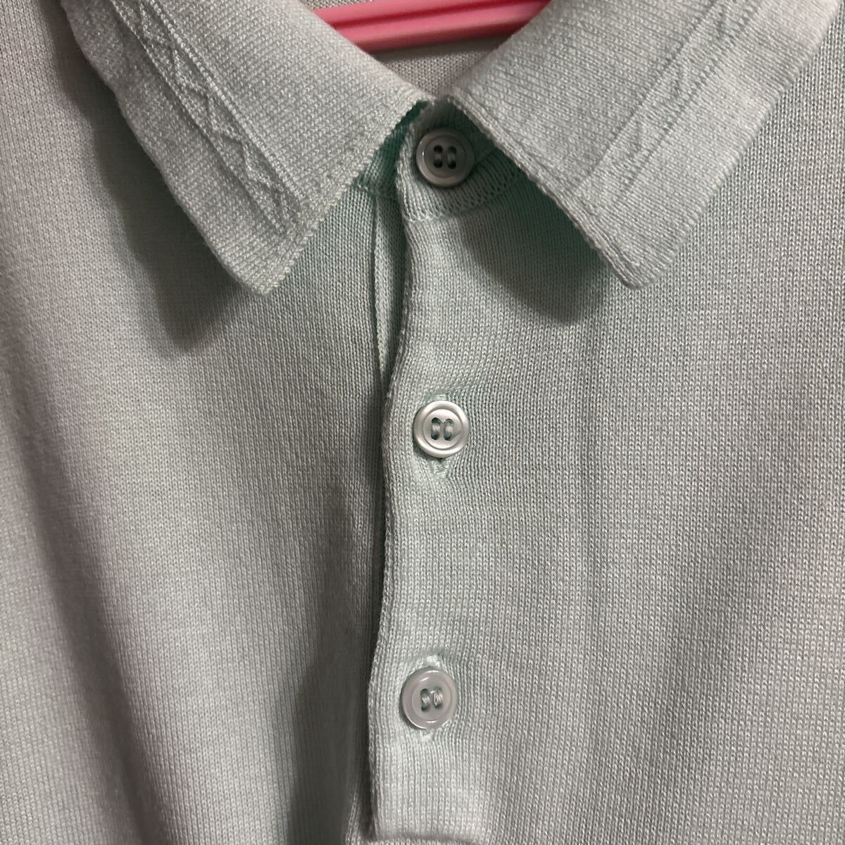 RUGLOG 日本製　ポロシャツ ニット ミントブルー　　　Lサイズ　メンズ　(新価格16,500円)_画像4