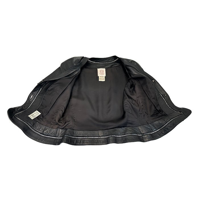 ロエベ(LOEWE) 半袖トップス ジャケット サイズ42(約#M～#L) ナッパレザー ブラック 黒色 ゴールド金具 レディース ヴィンテージ_画像5