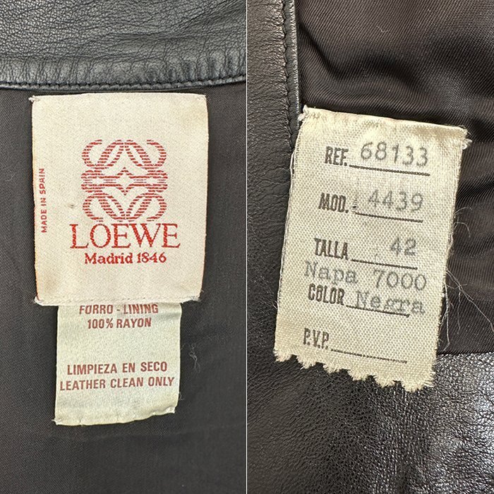 ロエベ(LOEWE) 半袖トップス ジャケット サイズ42(約#M～#L) ナッパレザー ブラック 黒色 ゴールド金具 レディース ヴィンテージ_画像10