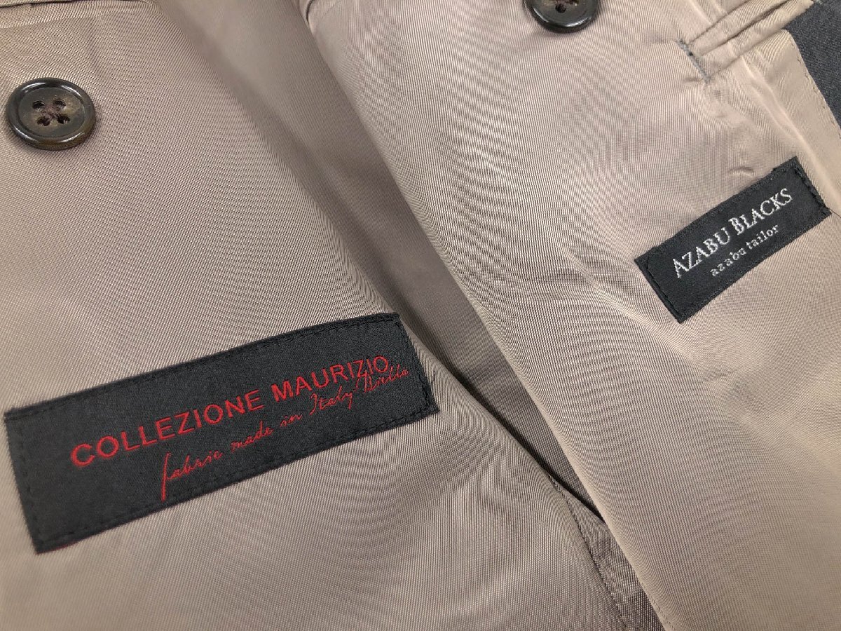 超美品【azabu tailor 麻布テーラー】 シングル3ボタン段返りスーツ (メンズ) size46A グレー系 格子柄 ◇33RMS2399◇_画像10