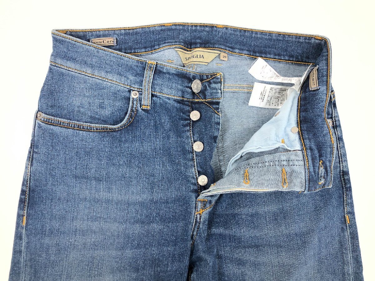 超美品【SIVIGLIA シヴィリア】 DENIM Core テーパードストレッチデニムパンツ (メンズ) size29 インディゴブルー系 18E-3 伊製◇33MPA4005_画像3