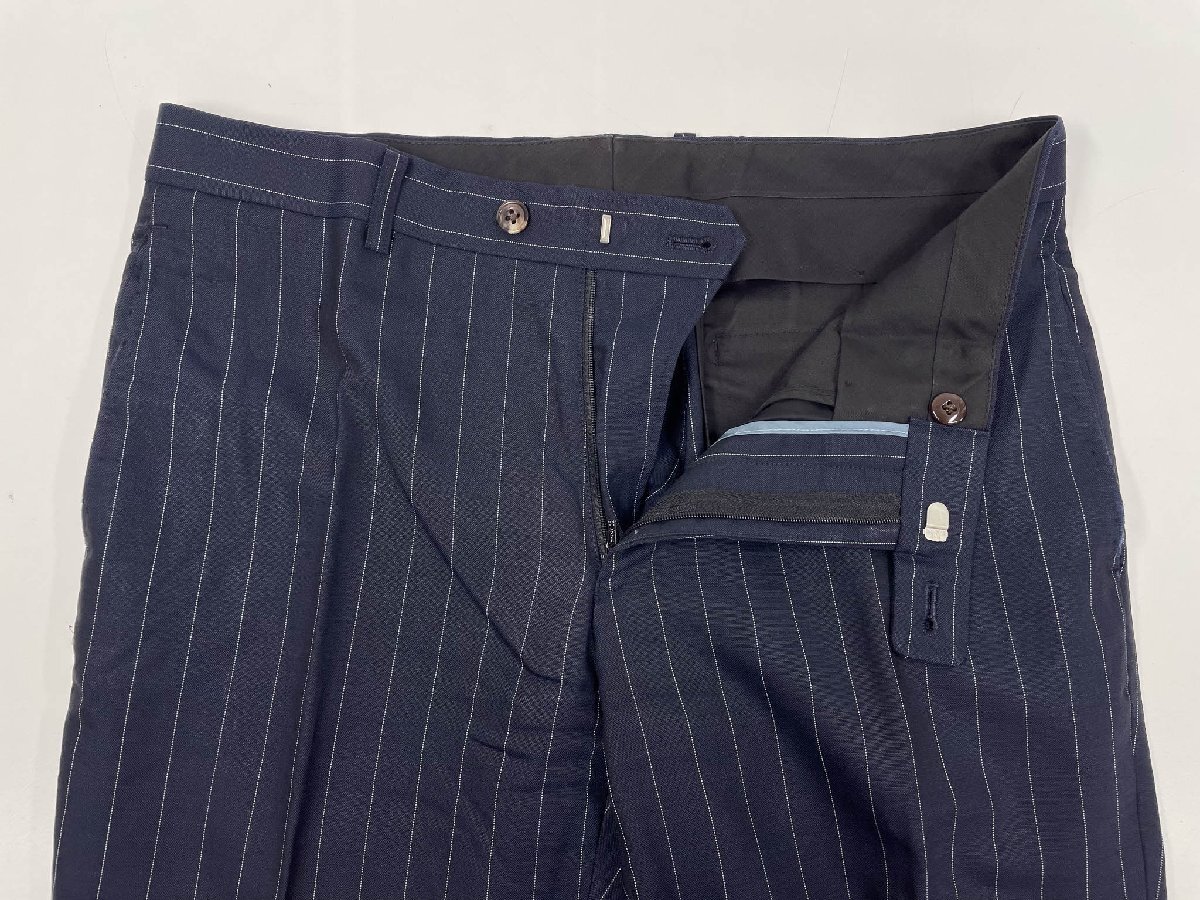 【JET CRUISE 麻布テーラー】 シングル2ボタンスーツ (メンズ) size046 A/082 ネイビー系×ホワイト ストライプ柄 ◇33RMS1944◇_画像8