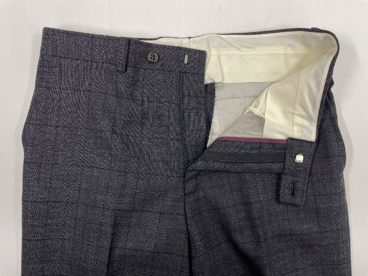 超美品【azabu tailor 麻布テーラー】 シングル3ボタン段返りスーツ (メンズ) size48 チャコールグレー系 格子柄 ◇33RMS2726◇_画像6