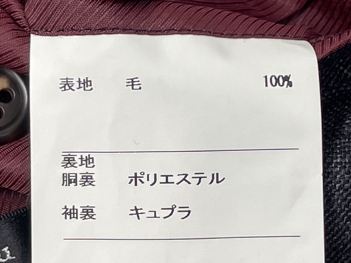 超美品【azabu tailor 麻布テーラー】 シングル3ボタン段返りスーツ (メンズ) size48 チャコールグレー系 格子柄 ◇33RMS2726◇_画像9