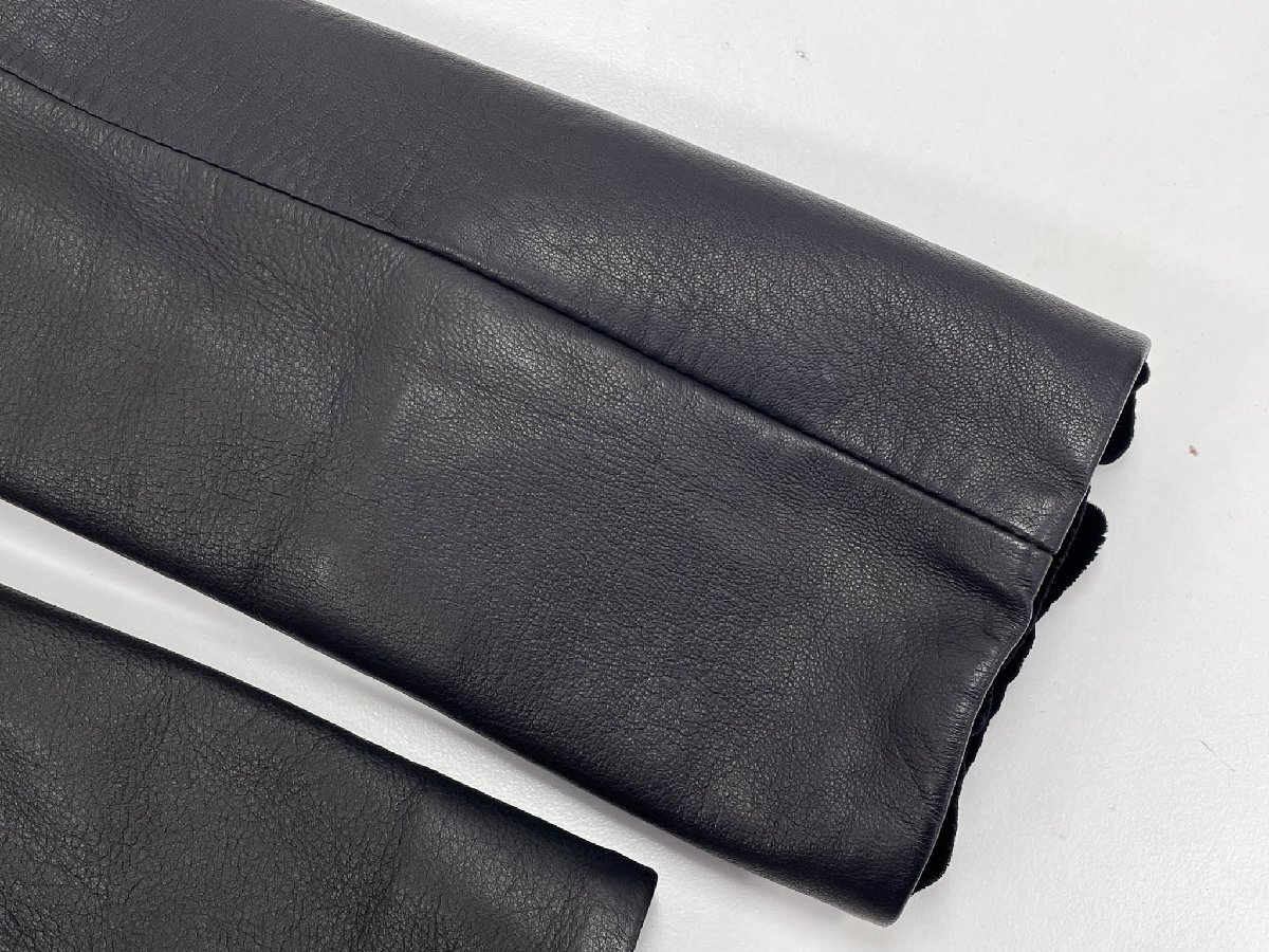 2021年製 超美品【ジョルジオアルマーニ】BAG07P BAP13 現行タグ 襟ベロア ラムレザー ライダースジャケット(レディース)38 黒◇17LB2020◇_画像6