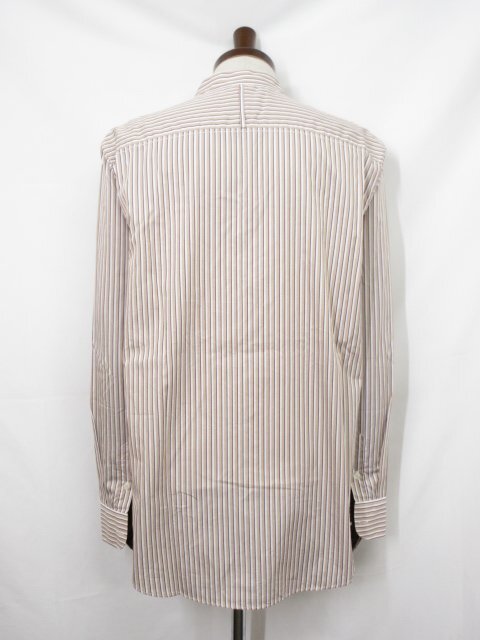  не использовался [Salvatore Ferragamo Salvatore Ferragamo ] полоса рисунок длинный рукав частота цвет рубашка ( мужской )sizeL оттенок коричневого *38MK6332*