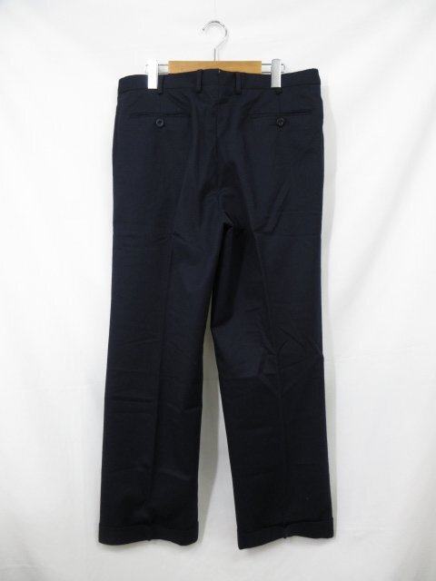 美品【ブリオーニ Brioni】 Super120's 2タック ウールスラックス パンツ (メンズ) size52/R ネイビー系 ORTISEI ◇33MPA4137◇_画像2