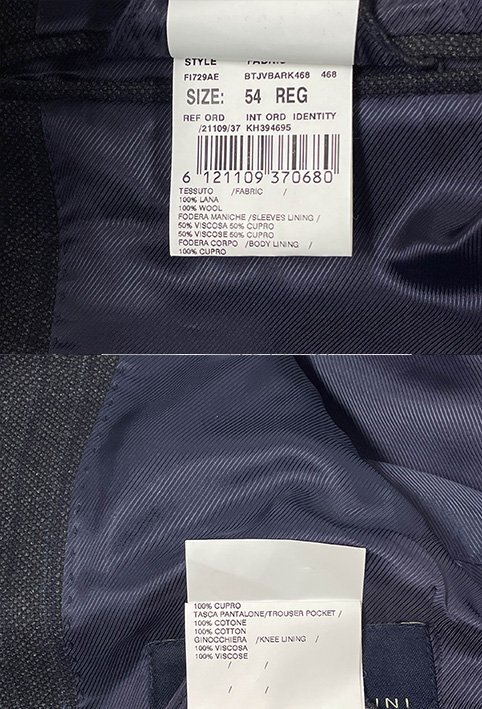 超美品【LARDINI ラルディーニ】 シングル3ボタン段返りスーツ (メンズ) size54REG グレー系 ストライプ柄 FI729AE イタリア製 ◇33RMS2730_画像9