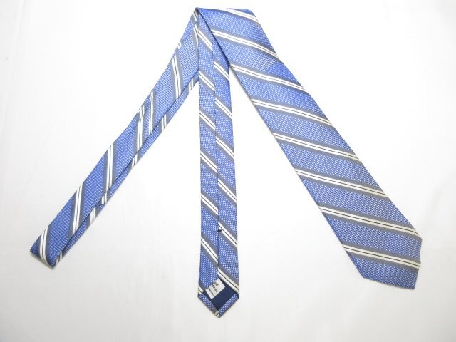 【FAIRFAX フェアファクス】素敵なレジメン柄♪ シルク ネクタイ (メンズ) ブルー×ネイビー系 ◇17MM8589◇_画像7