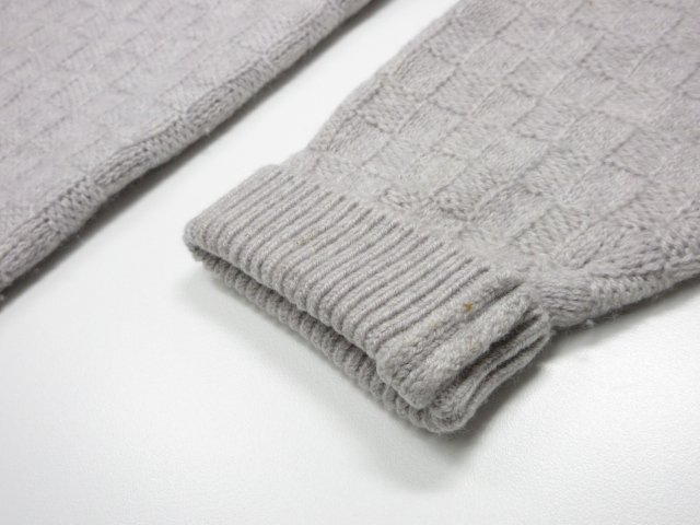 [ paul (pole) Stuart спорт ] кашемир 100% с высоким воротником половина Zip длинный рукав вязаный ( мужской ) sizeL серый серия плетеный рисунок J7N66-430-03*33MN6259