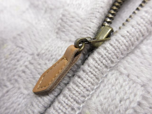 [ paul (pole) Stuart спорт ] кашемир 100% с высоким воротником половина Zip длинный рукав вязаный ( мужской ) sizeL серый серия плетеный рисунок J7N66-430-03*33MN6259