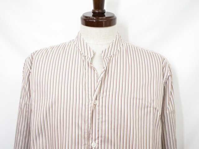  не использовался [Salvatore Ferragamo Salvatore Ferragamo ] полоса рисунок длинный рукав частота цвет рубашка ( мужской )sizeL оттенок коричневого *38MK6332*