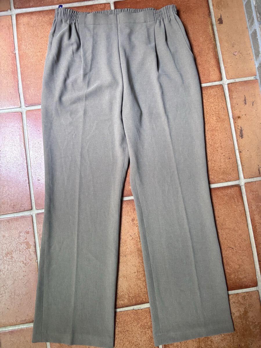 93 ウエストゴム サラサラ楽々パンツ ベージュ LLサイズ _画像1