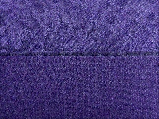 中古 振袖単品 正絹 訳有 紫地に鹿の子模様 花びら 桜 着丈158.5ｃｍ 裄64.8ｃｍ 018 送料無料