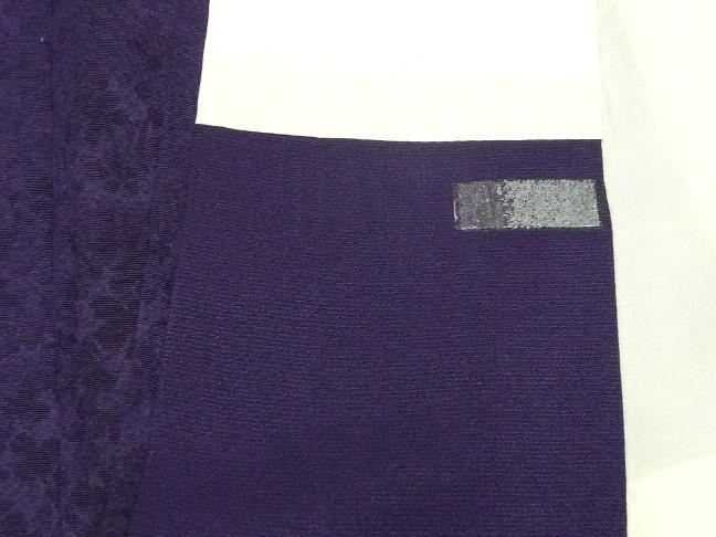 中古 振袖単品 正絹 訳有 紫地に鹿の子模様 花びら 桜 着丈158.5ｃｍ 裄64.8ｃｍ 018 送料無料