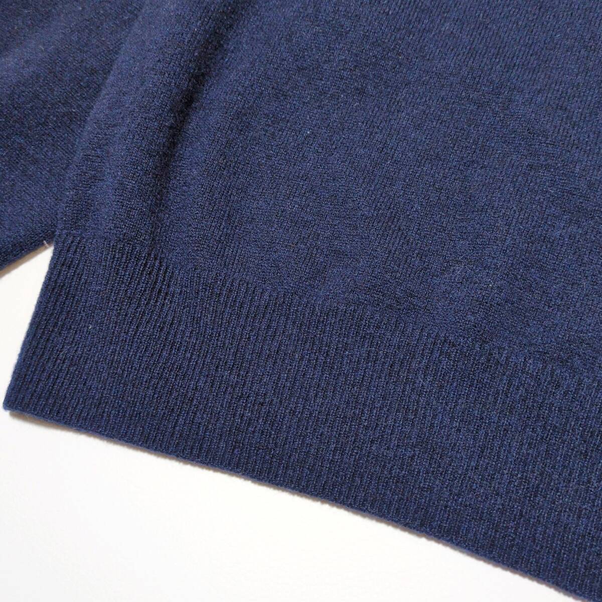 メンズXL カシミヤ100% MASTER BUNNY EDITION マスターバニー クルーネックセーター ネイビー 紺 ニット ゴルフ ウェア_画像3
