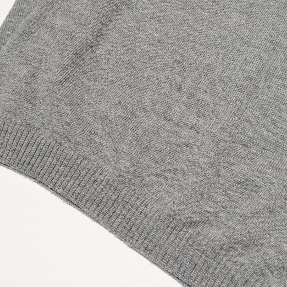 メンズＬ PEARLY GATES パーリーゲイツ アルパカ混 ウール クルーネックセーター 袖大きなロゴ ニット グレー ゴルフ ウェア_画像7