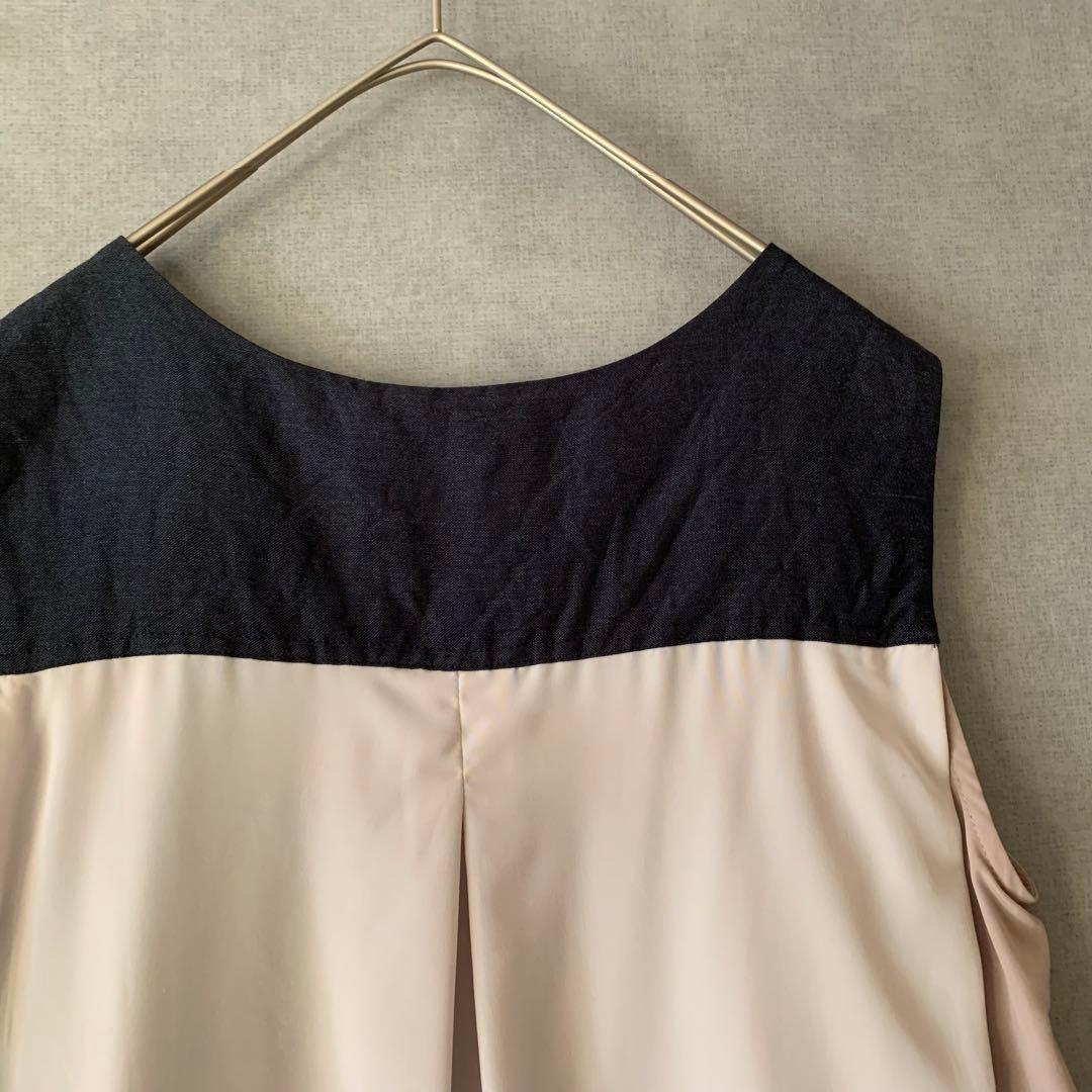URBAN RESEARCH 異素材バイカラーノースリーブトップスゆったり透け感_画像8