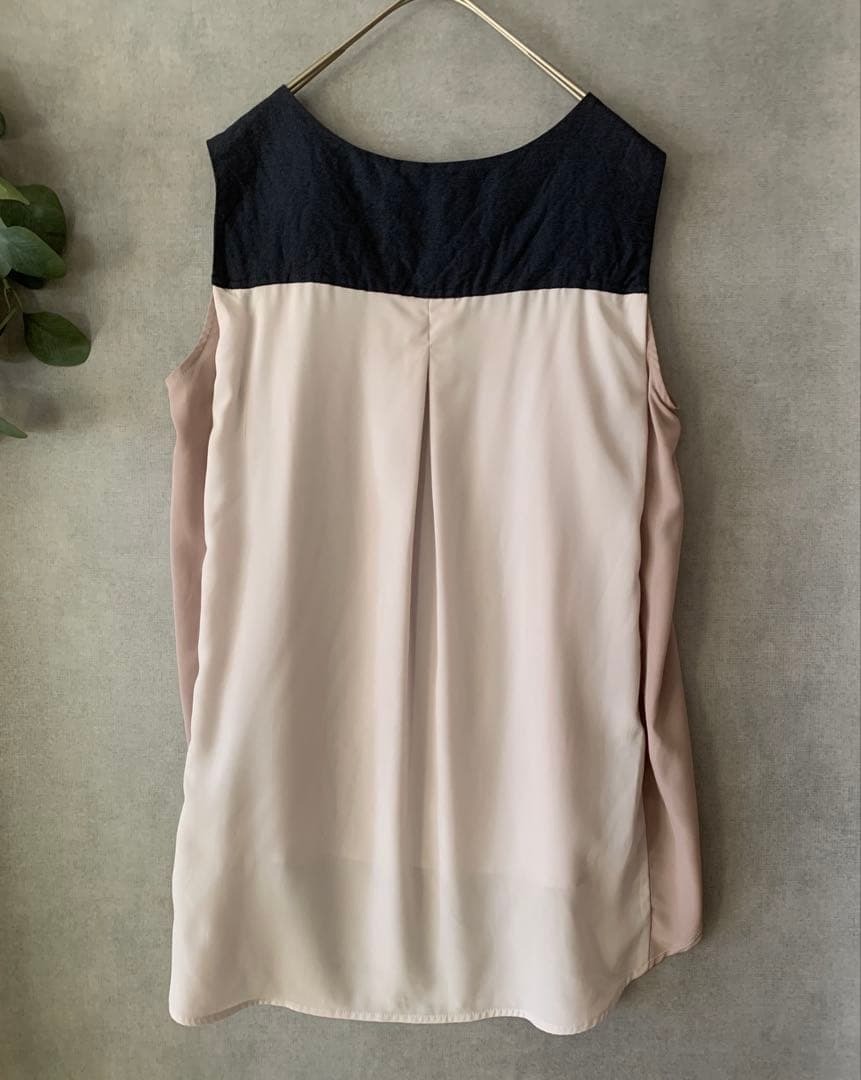 URBAN RESEARCH 異素材バイカラーノースリーブトップスゆったり透け感_画像7