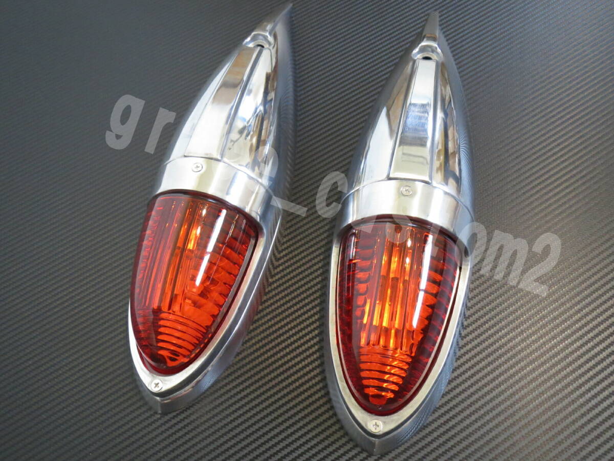 ナマズマーカー 大 オレンジ 橙 【新樹脂レンズver.】 ナマズランプ 2個 橙色 12V 24V サイドマーカー トラック カスタム 五光タイプ_画像2