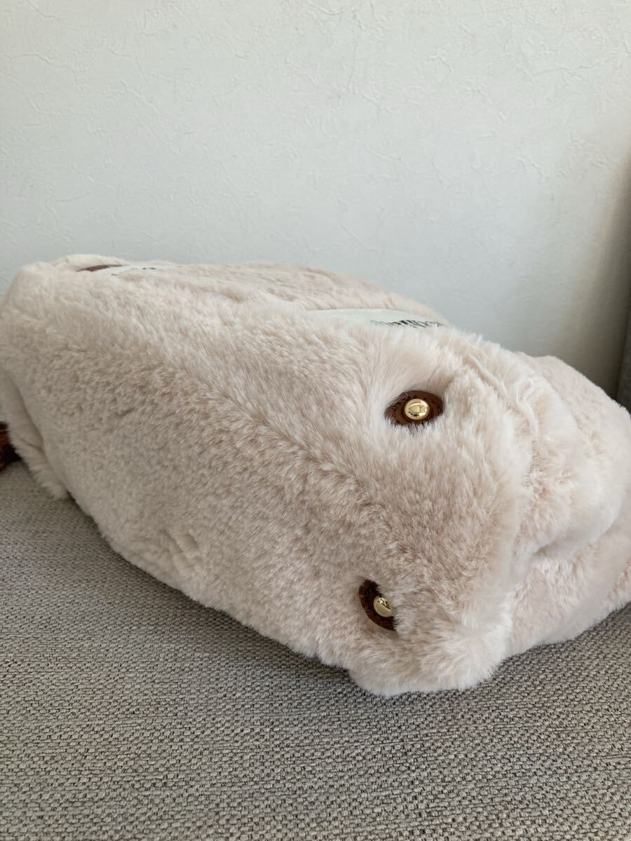 未使用 MUMU&Co トートバッグ ショルダー付き もこもこバッグ ベージュ ブランド_画像6