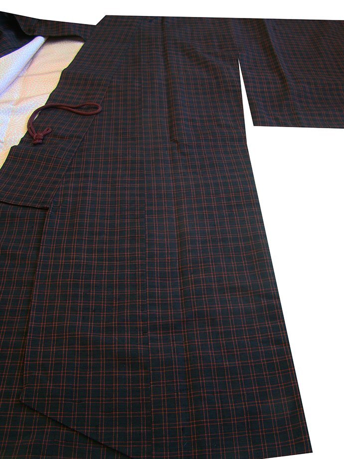 時代屋 美品 裄69cm 真綿紬 ロング寸 道中着 正絹 未使用 162cm~168cm Cs1475_画像5