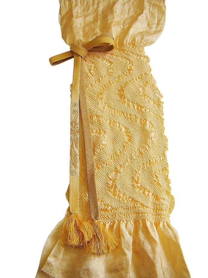 時代屋 裄63.6cm 極上一越地 附下げ 訪問着 西陣織 袋帯 帯〆 帯揚げ 4点 セット 正絹 仕立上り 袷 148cm~154cm HH2109_画像10