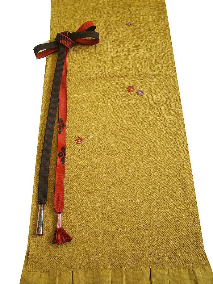 時代屋 裄63.6cm 極上縮緬地 辻が花 附下げ 訪問着 西陣織 袋帯 帯揚げ 帯〆 5点 セット 正絹 仕立上り 袷 148cm~154cm HH2116_画像9